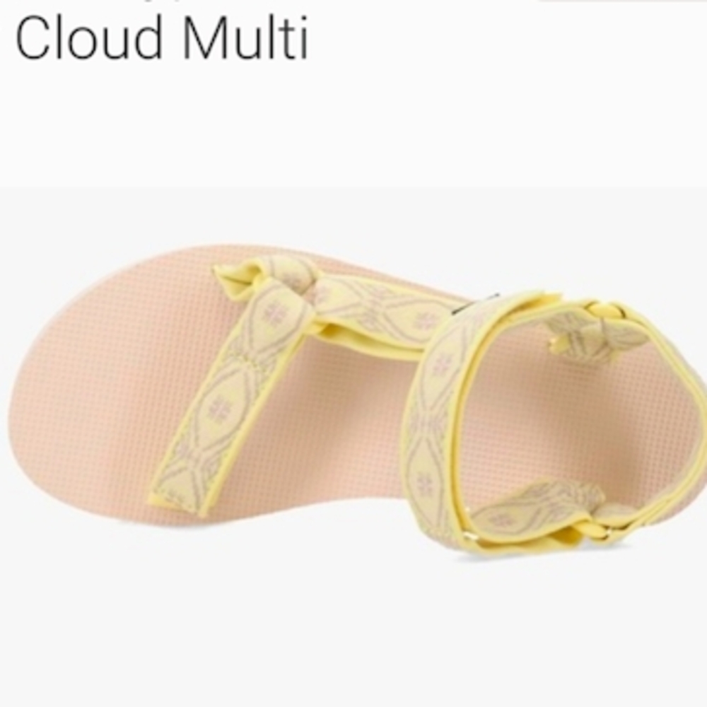 Teva Yellow Sandals with T-Strap and Embellishments